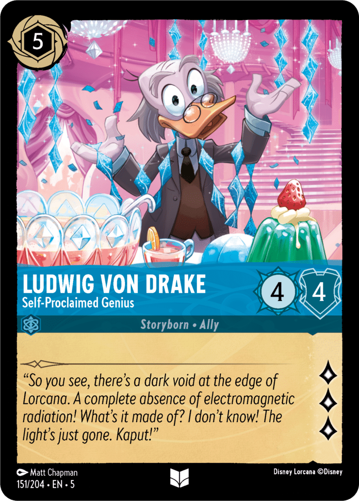 Ludwig von Drake - Self-Proclaimed Genius
Disney Lorcana Shimmering Skies card